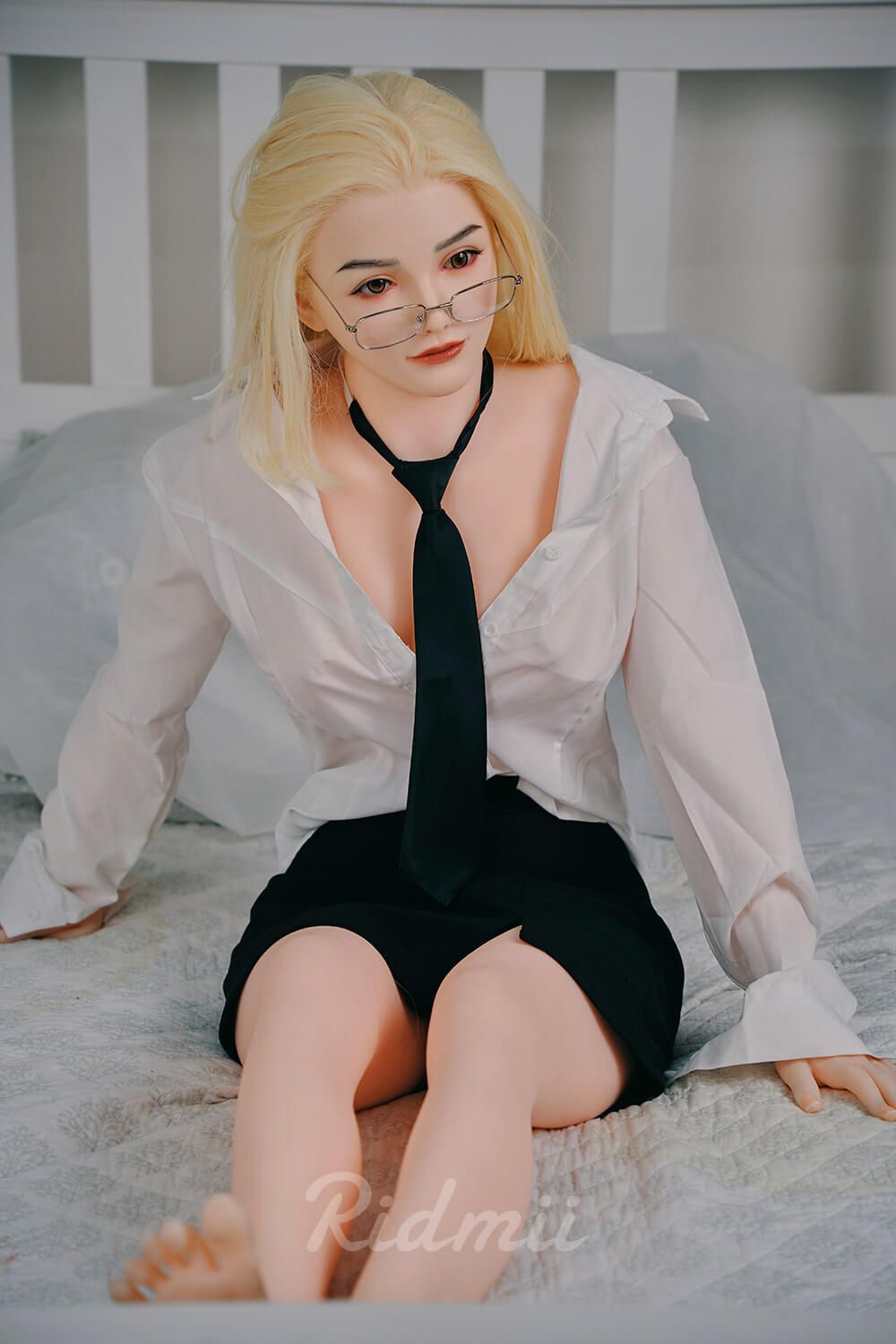 Picture of Ridmii - 165cm (5ft4") Blonde Hybrid Silicone Head & TPE Body Sex Doll - Alma