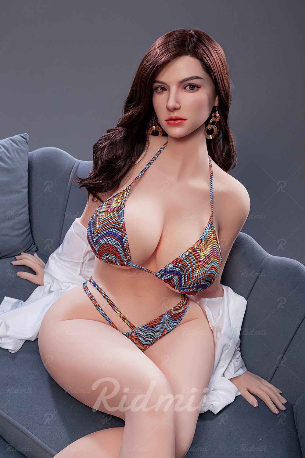 Picture of RIDMII Marissa Unique Design 5'5 FT (167cm) Movable Jaw TPE Body Real Oral Sex Soft Silicone Head Sex Doll BBW Buxom Blonde Beauty [In Stock | EU Only]
