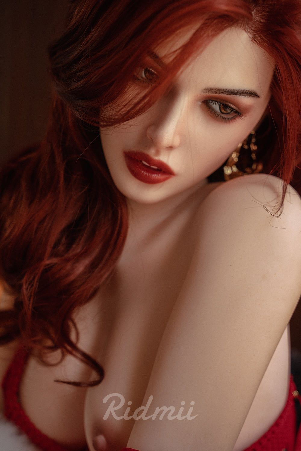 Picture of RIDMII Gracy Unique Design 5'4 FT (166cm) Silicone Head TPE Body Red Hair Small Breasts Adult Sex Doll [In Stock | US Only]