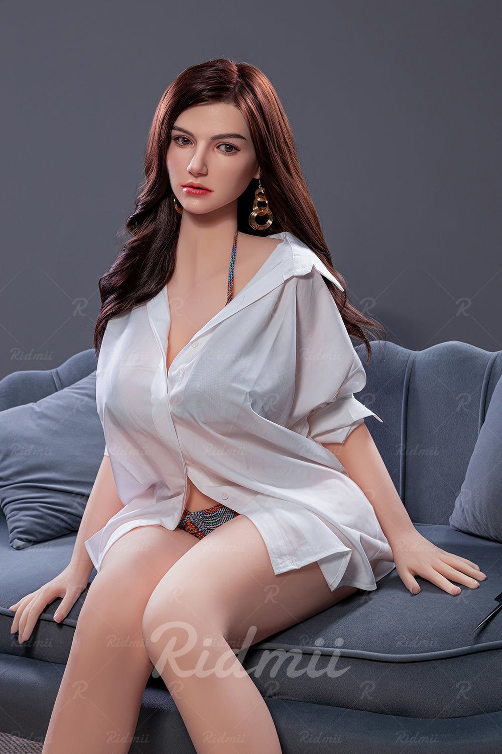 Picture of RIDMII Marissa Unique Design 5'5 FT (167cm) Movable Jaw TPE Body Real Oral Sex Soft Silicone Head Sex Doll BBW Buxom Blonde Beauty [In Stock | EU Only]