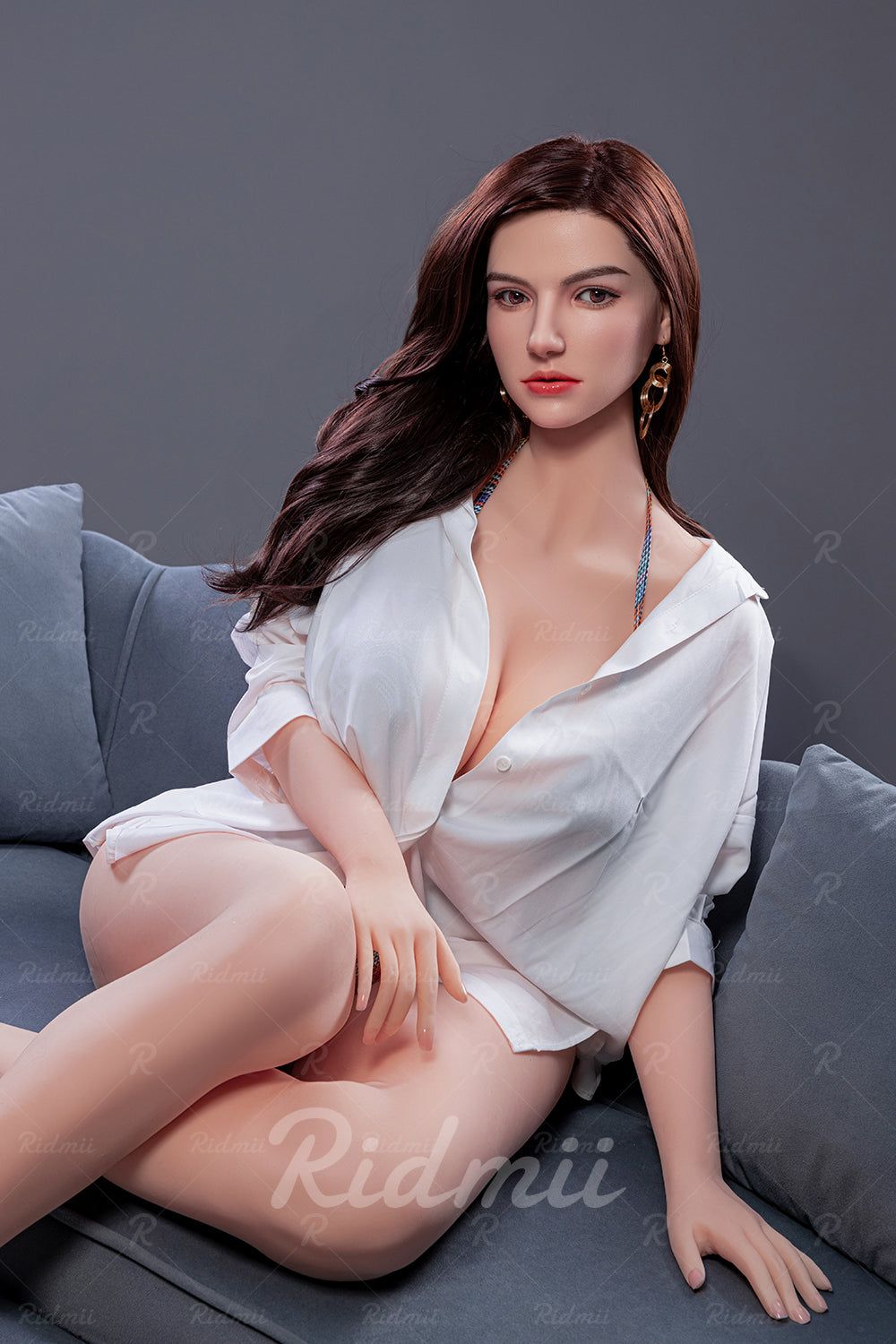 Picture of RIDMII Marissa Unique Design 5'5 FT (167cm) Movable Jaw TPE Body Real Oral Sex Soft Silicone Head Sex Doll BBW Buxom Blonde Beauty [In Stock | EU Only]
