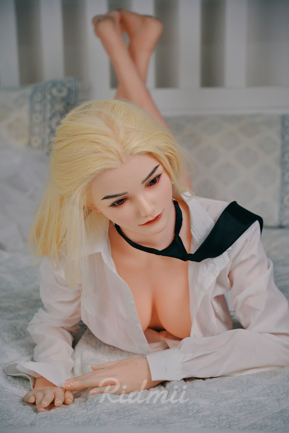 Picture of Ridmii - 165cm (5ft4") Blonde Hybrid Silicone Head & TPE Body Sex Doll - Alma