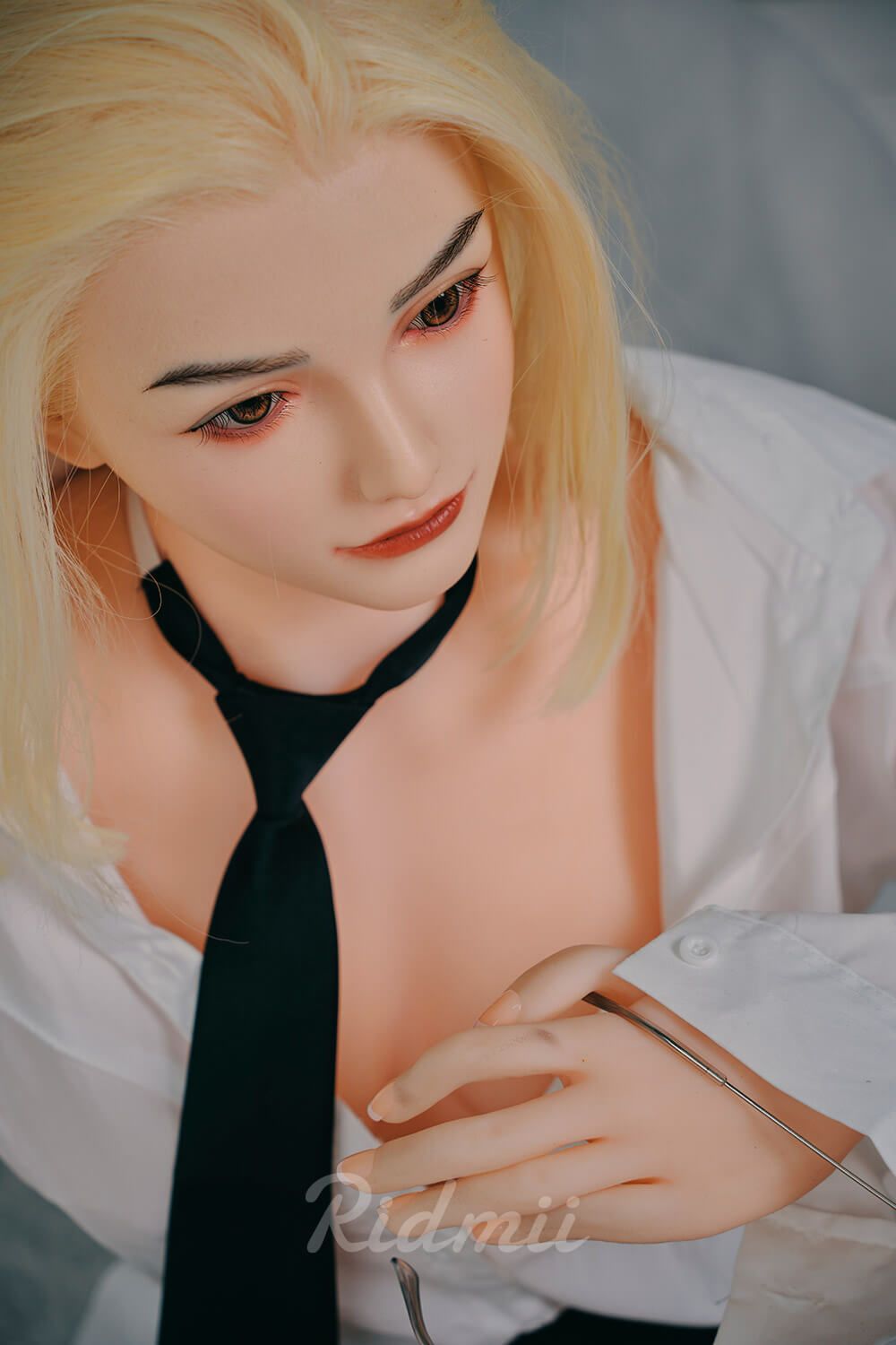 Picture of Ridmii - 165cm (5ft4") Blonde Hybrid Silicone Head & TPE Body Sex Doll - Alma