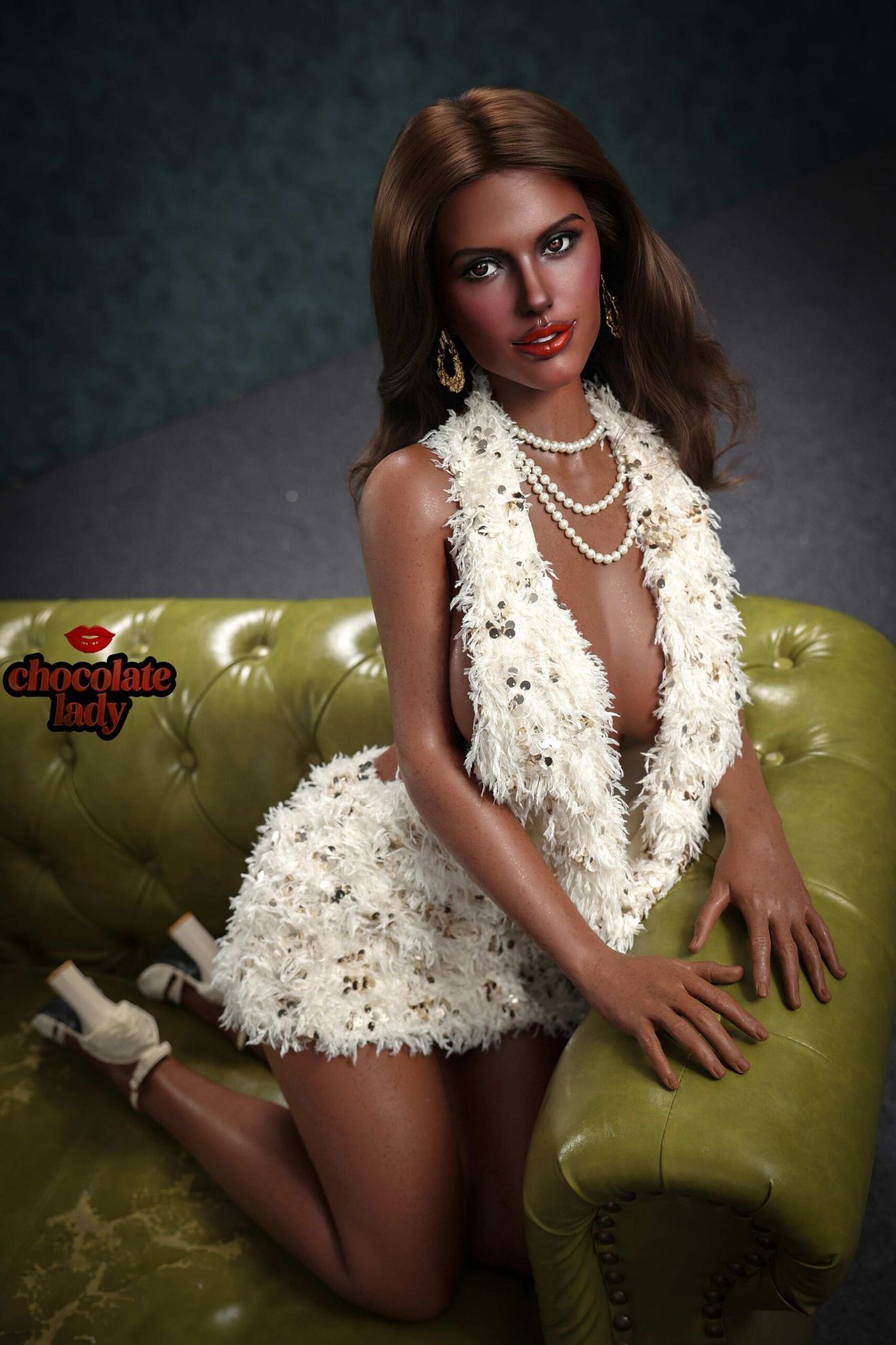 Picture of Realistic 160cm (5.24ft) C Cup Black Skin Silicone Sex Doll - Jade