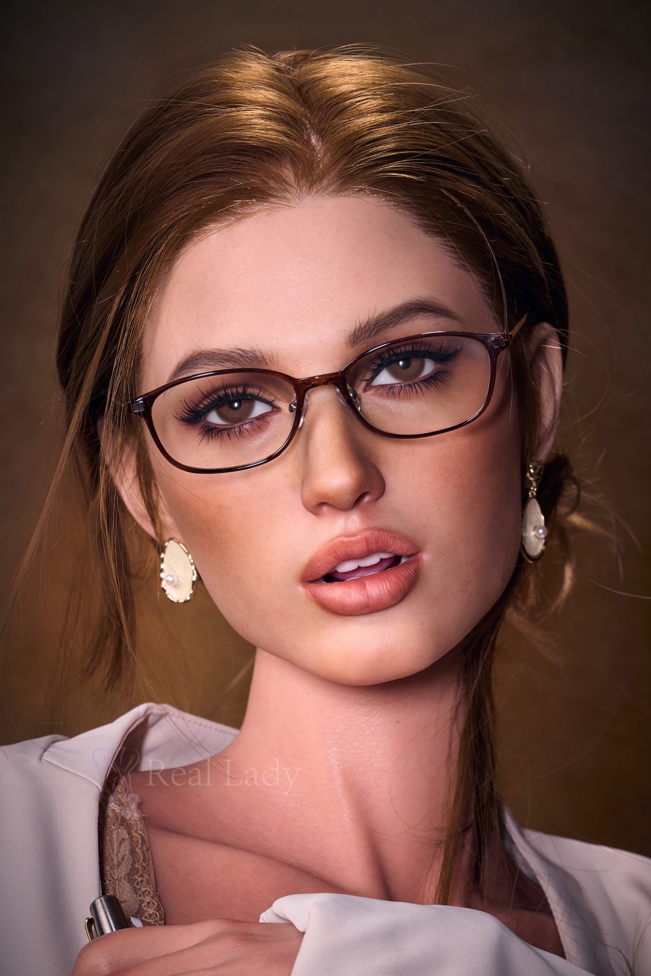 Picture of RealLady Doll | 168cm/5ft6 Hot Nerd head #R17 Silky Cream Silicone Sex Doll - Bianca