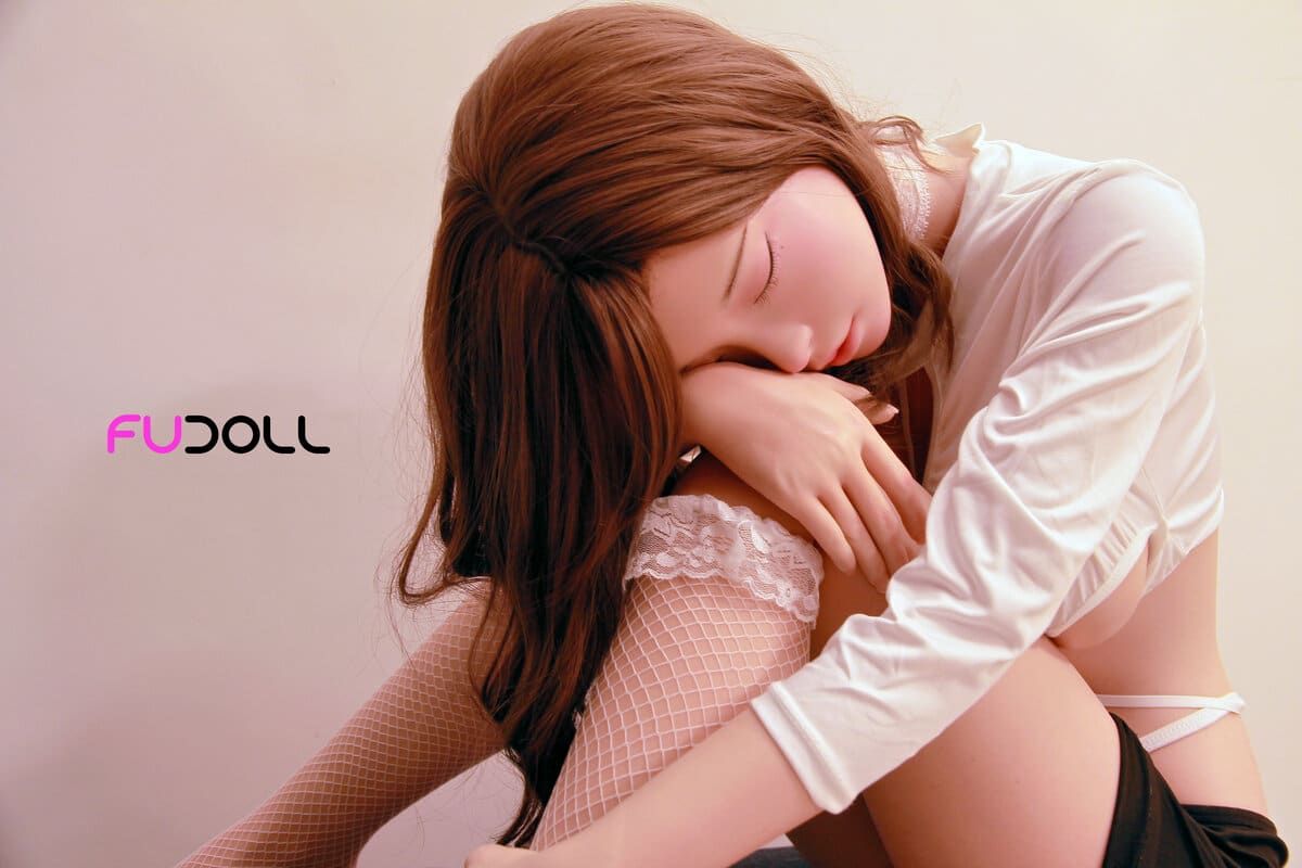 Picture of Fudoll Silicone Love doll 148cm (4.85ft) Full Size Tiny Sex Doll with Eyes Closed