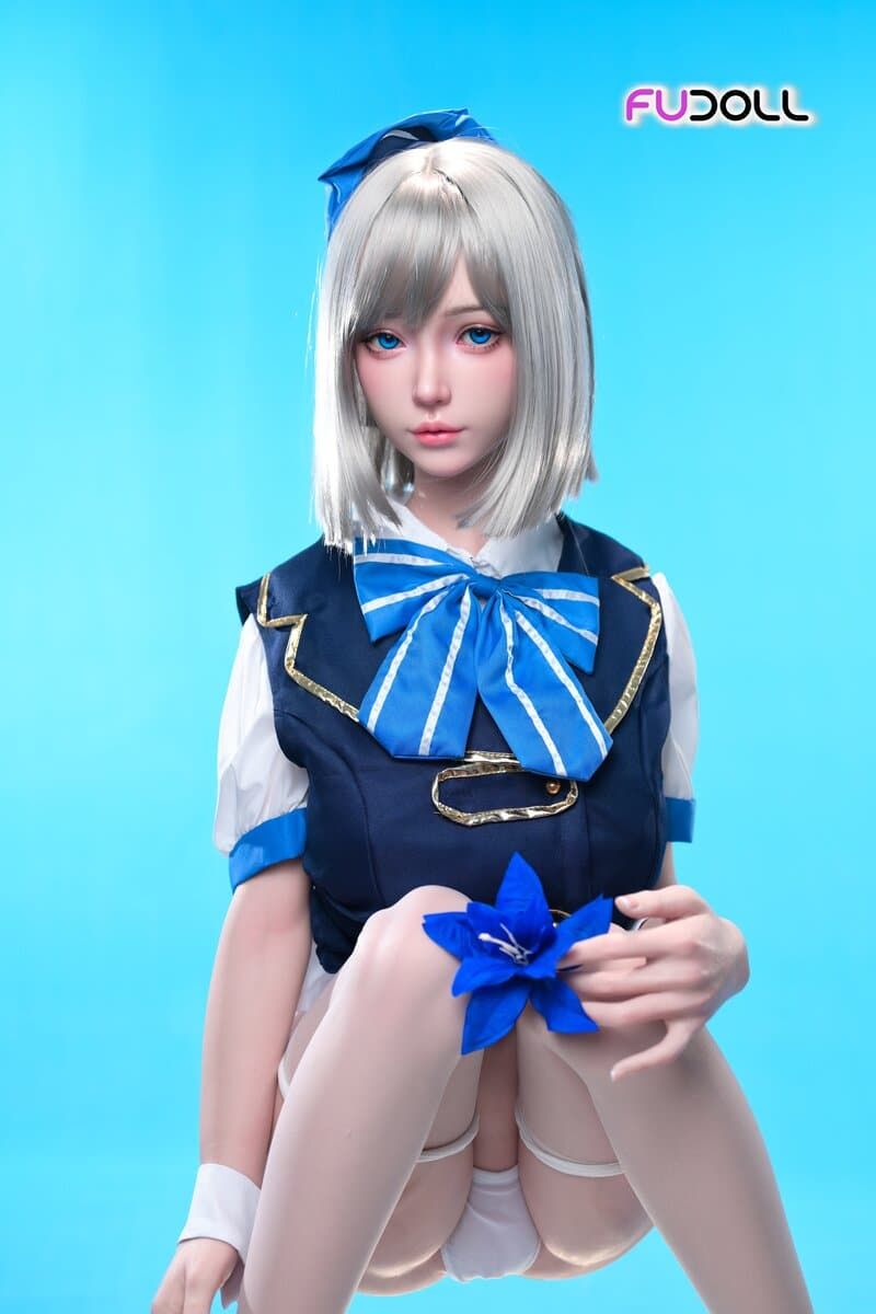 Picture of Fudoll 152cm (4.99ft) Silver Hair Soft Beauty Sex Doll, Real Skin Texture