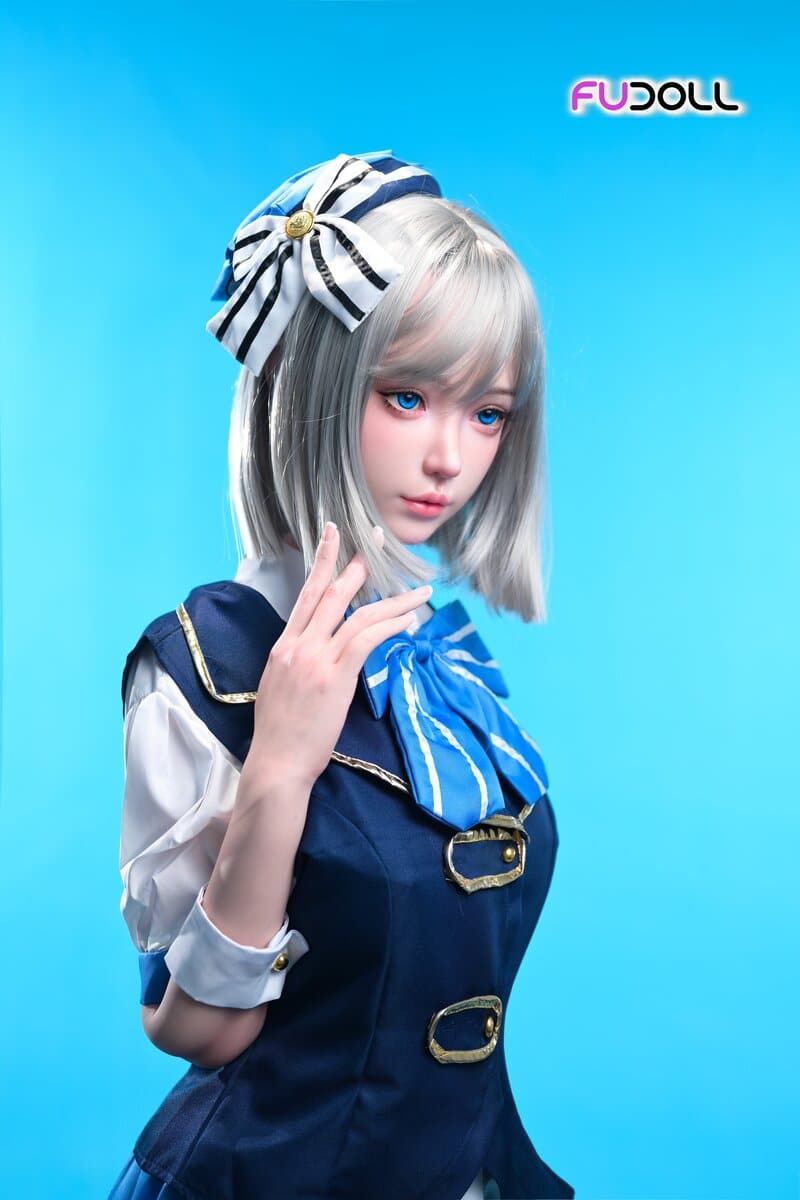 Picture of Fudoll 152cm (4.99ft) Silver Hair Soft Beauty Sex Doll, Real Skin Texture