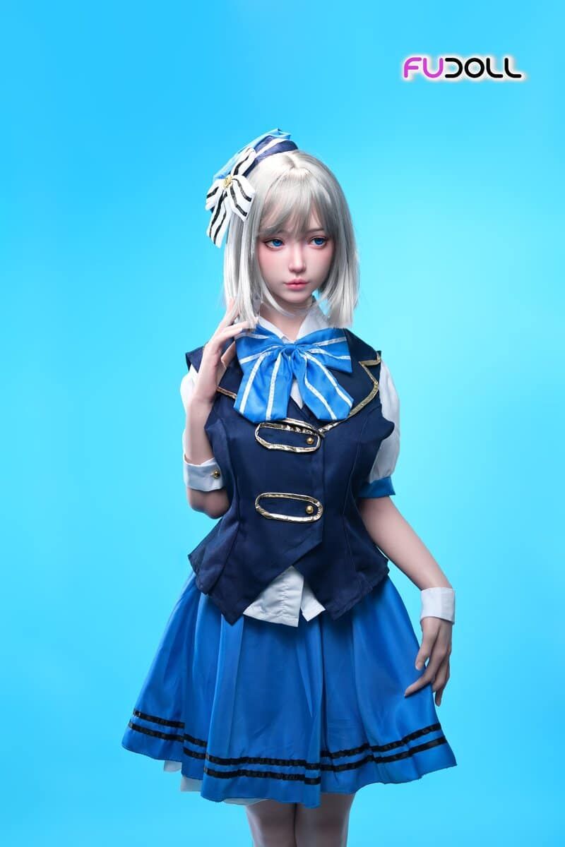 Picture of Fudoll 152cm (4.99ft) Silver Hair Soft Beauty Sex Doll, Real Skin Texture
