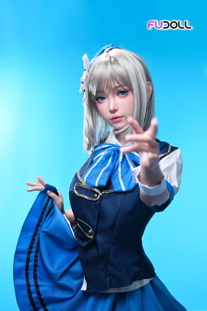 Picture of Fudoll 152cm (4.99ft) Silver Hair Soft Beauty Sex Doll, Real Skin Texture