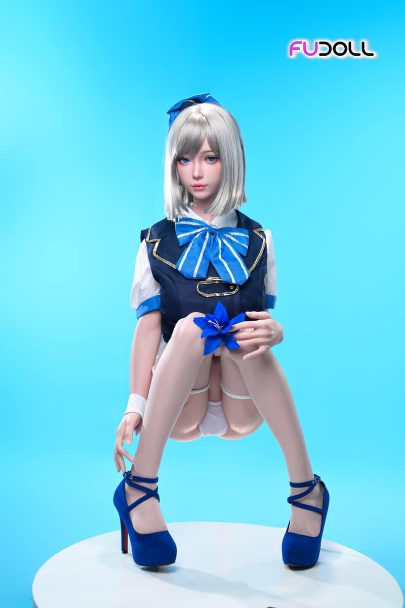 Picture of Fudoll 152cm (4.99ft) Silver Hair Soft Beauty Sex Doll, Real Skin Texture