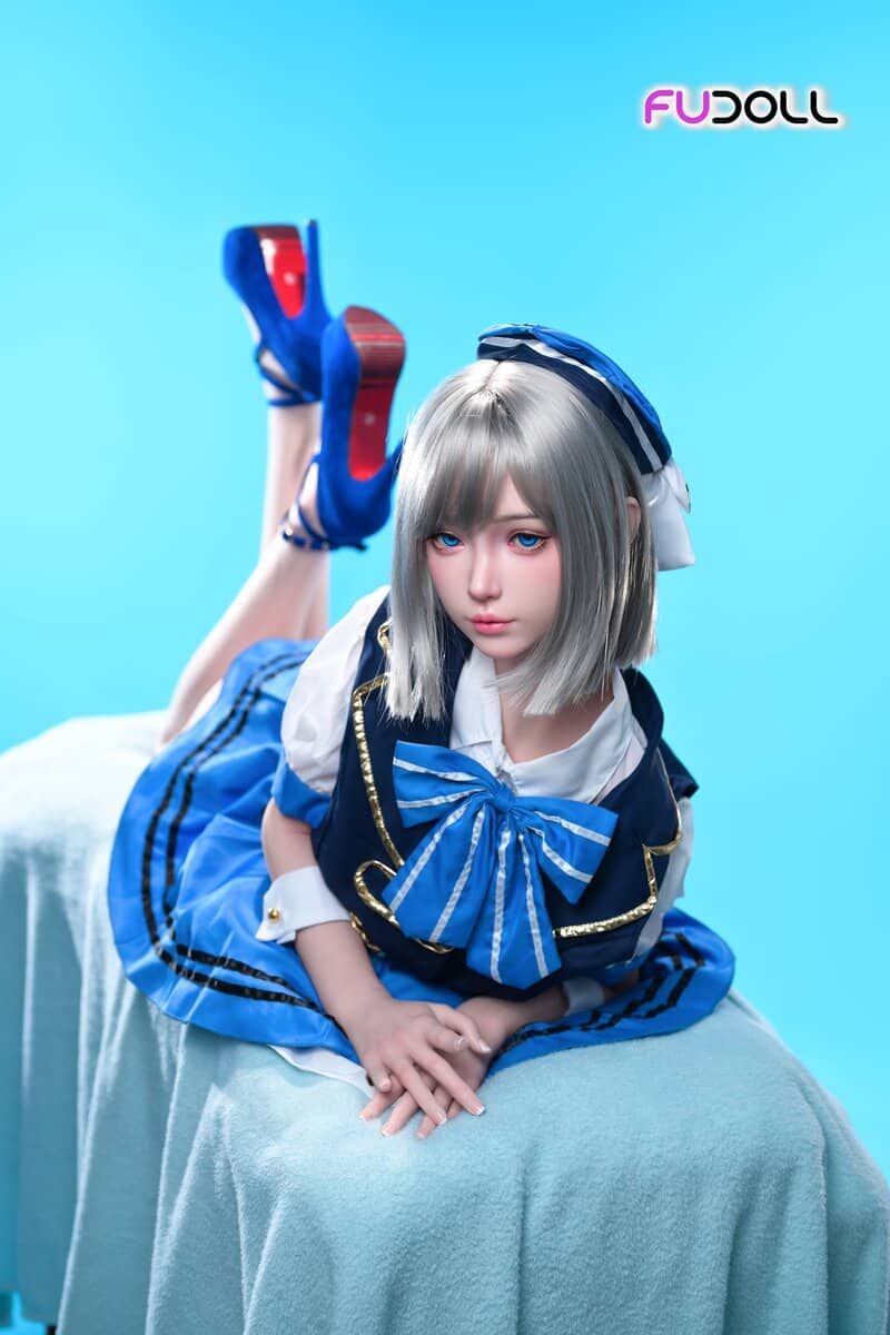Picture of Fudoll 152cm (4.99ft) Silver Hair Soft Beauty Sex Doll, Real Skin Texture