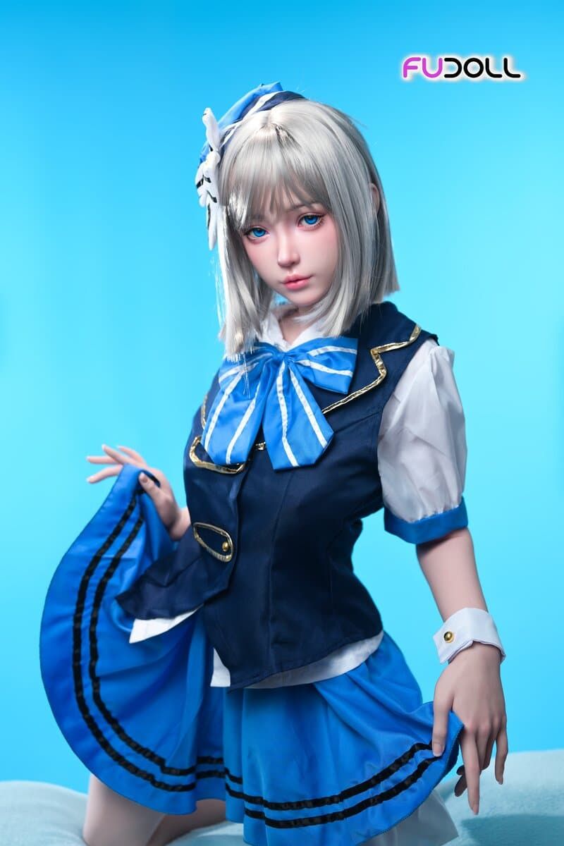 Picture of Fudoll 152cm (4.99ft) Silver Hair Soft Beauty Sex Doll, Real Skin Texture