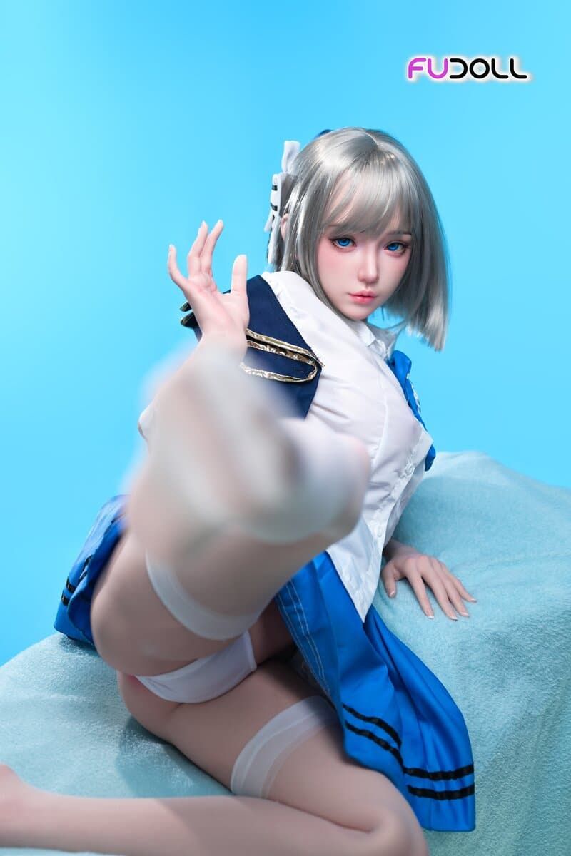 Picture of Fudoll 152cm (4.99ft) Silver Hair Soft Beauty Sex Doll, Real Skin Texture