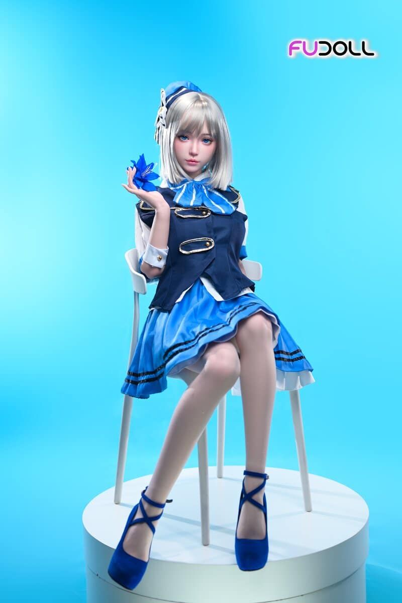 Picture of Fudoll 152cm (4.99ft) Silver Hair Soft Beauty Sex Doll, Real Skin Texture