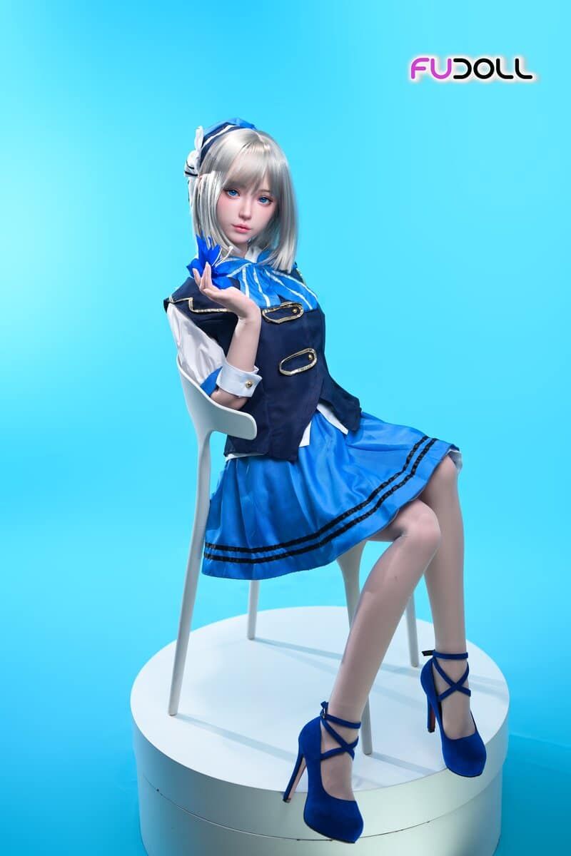 Picture of Fudoll 152cm (4.99ft) Silver Hair Soft Beauty Sex Doll, Real Skin Texture
