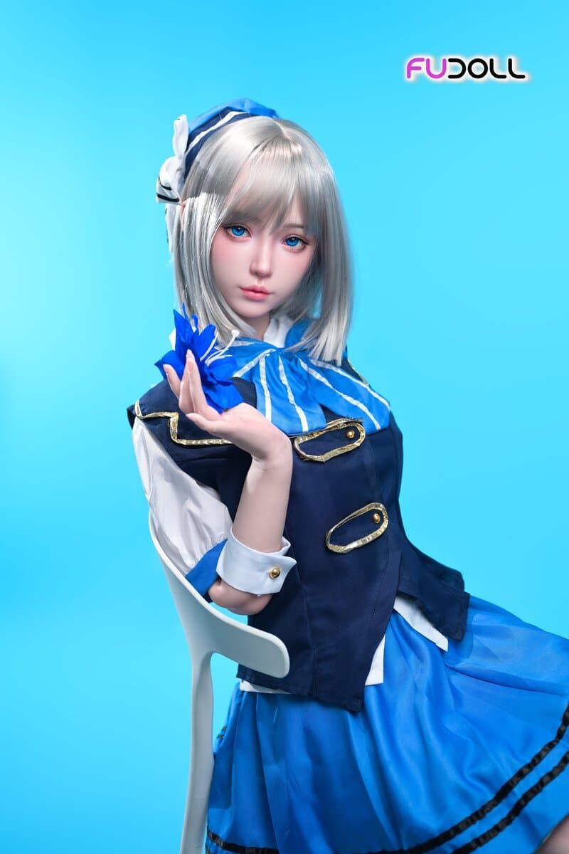 Picture of Fudoll 152cm (4.99ft) Silver Hair Soft Beauty Sex Doll, Real Skin Texture