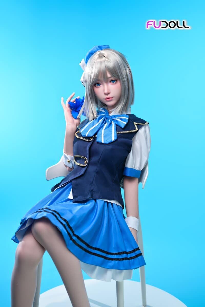 Picture of Fudoll 152cm (4.99ft) Silver Hair Soft Beauty Sex Doll, Real Skin Texture