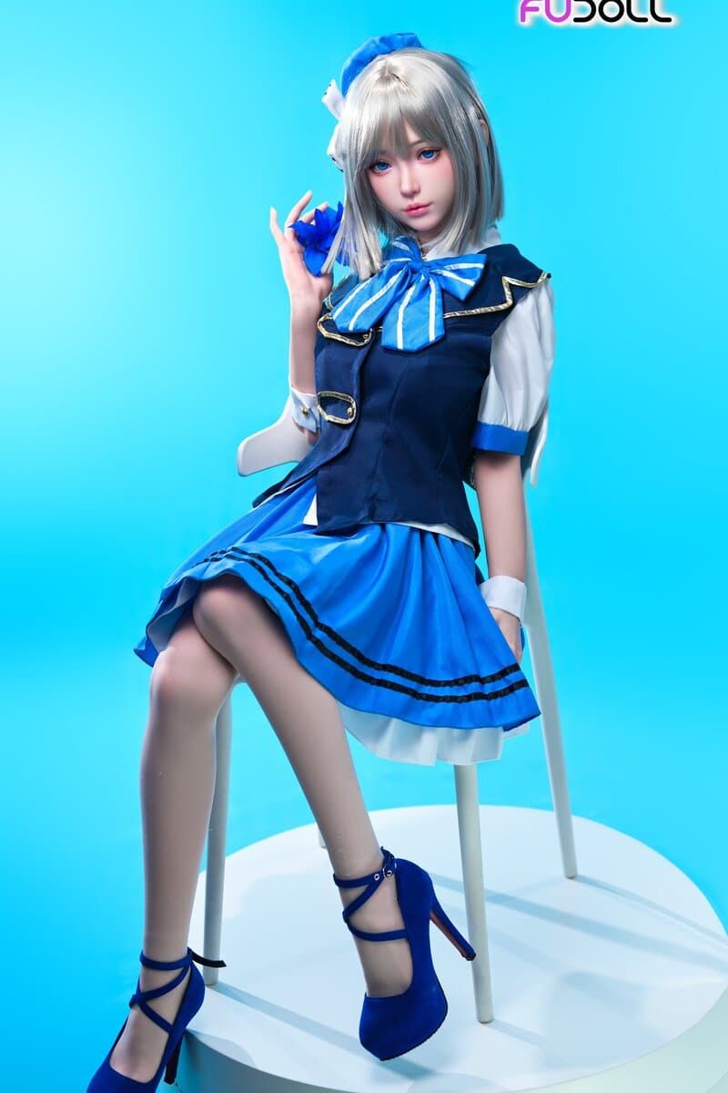 Picture of Fudoll 152cm (4.99ft) Silver Hair Soft Beauty Sex Doll, Real Skin Texture