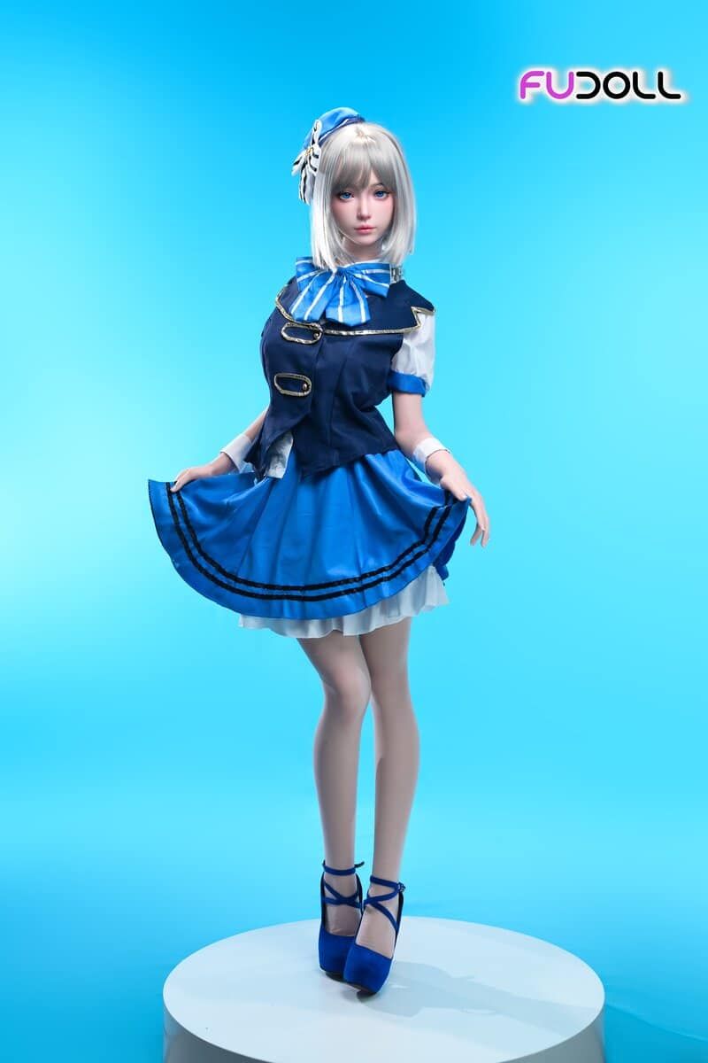 Picture of Fudoll 152cm (4.99ft) Silver Hair Soft Beauty Sex Doll, Real Skin Texture