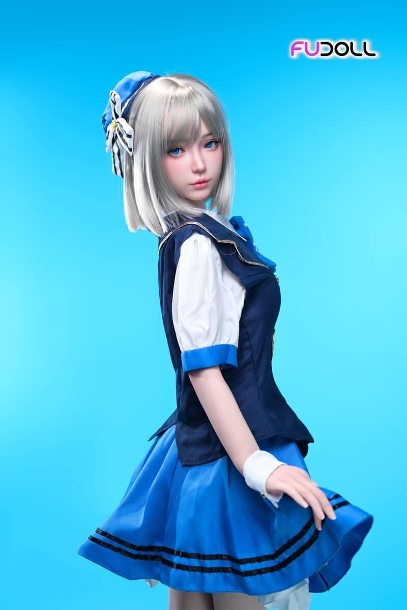 Picture of Fudoll 152cm (4.99ft) Silver Hair Soft Beauty Sex Doll, Real Skin Texture