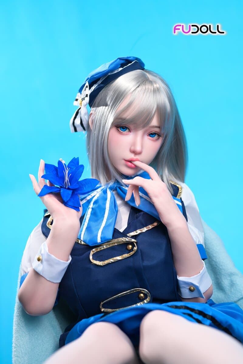 Picture of Fudoll 152cm (4.99ft) Silver Hair Soft Beauty Sex Doll, Real Skin Texture
