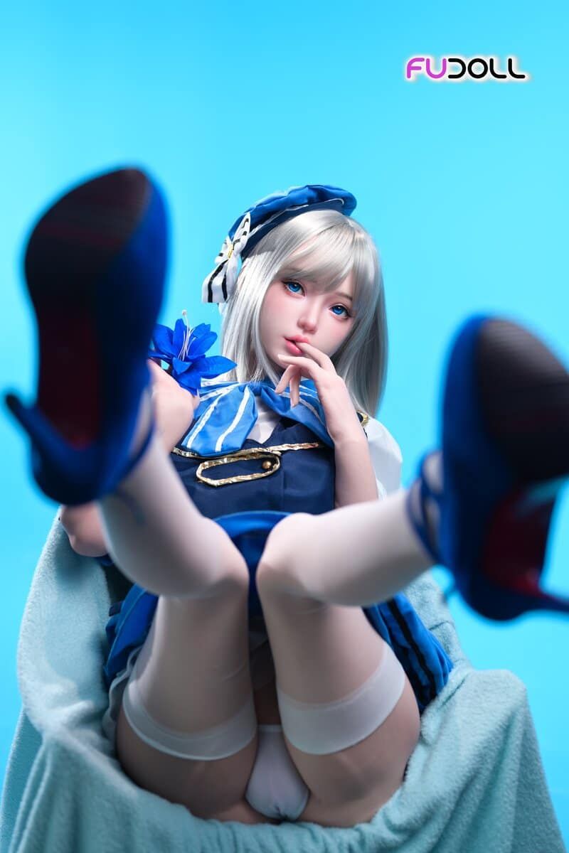 Picture of Fudoll 152cm (4.99ft) Silver Hair Soft Beauty Sex Doll, Real Skin Texture