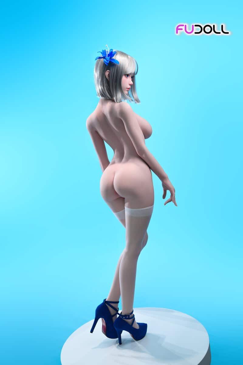 Picture of Fudoll 152cm (4.99ft) Silver Hair Soft Beauty Sex Doll, Real Skin Texture