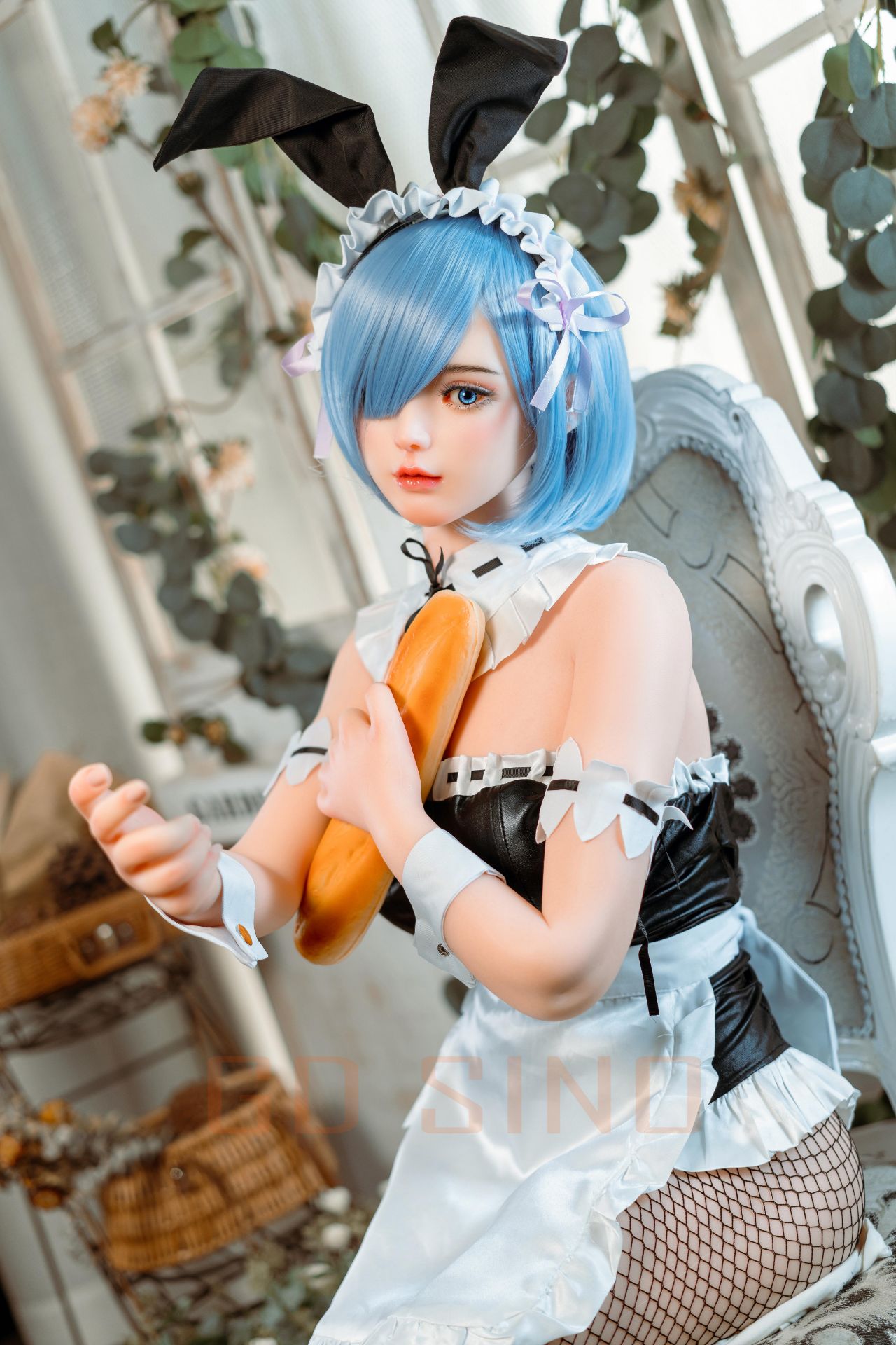 Picture of GD Sino 156cm/5ft1 C-cup Silicone Sex Doll – G1 Luozi (Cos Rem)