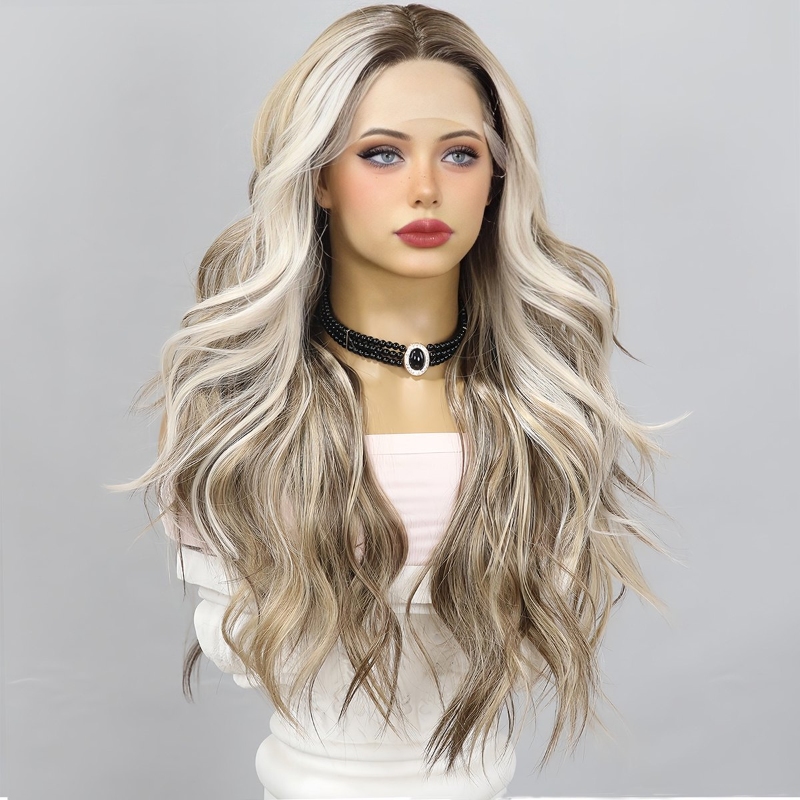 Picture of Platinum Blonde Wavy Long Sex Doll Wig