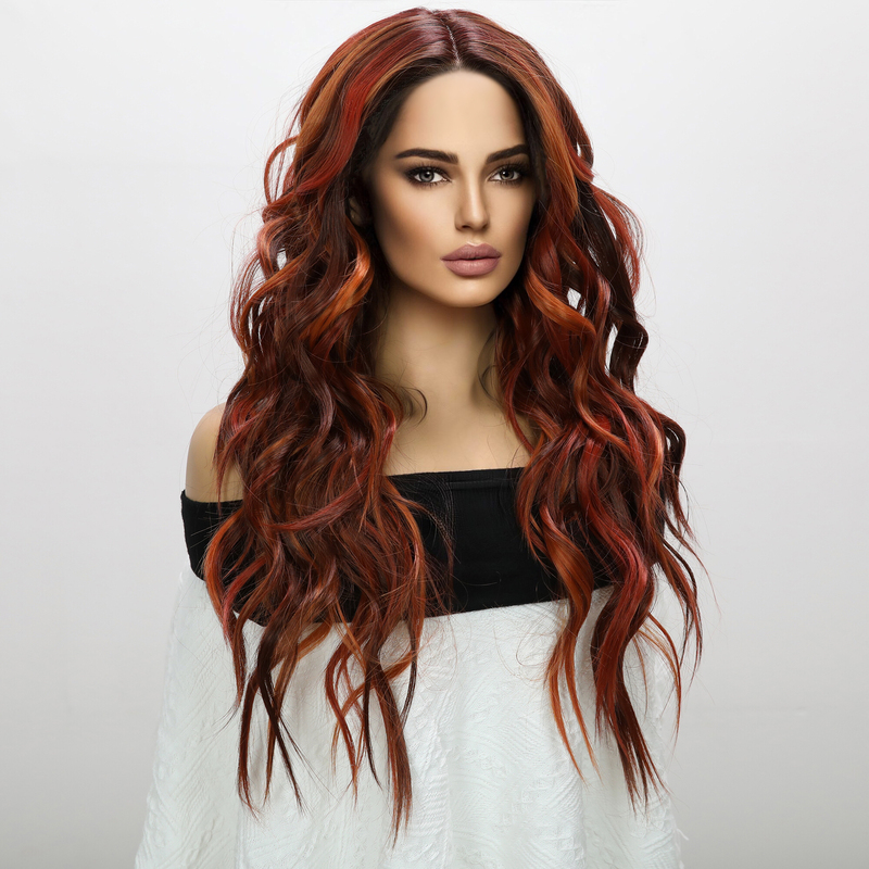 Picture of Brown Curly Long Sex Doll Wig